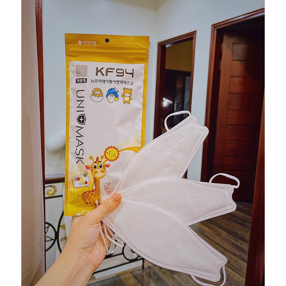 TỰ CHỌN MẪU - Gói 10 chiếc khẩu trang KF94 cho bé - UNI MASK KIDS 4D trẻ em kháng khuẩn - Khẩu trang an toàn cho bé