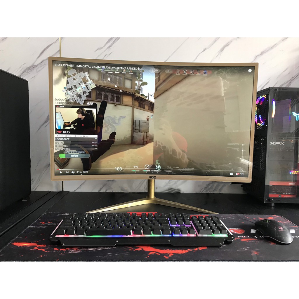 Màn hình AOC C3289 32" CONG/ mỏng, màu Gold, cực đẹp | BigBuy360 - bigbuy360.vn