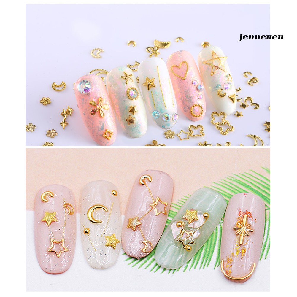 Phụ kiện trang trí móng tay hình mặt trăng/ ngôi sao 3D