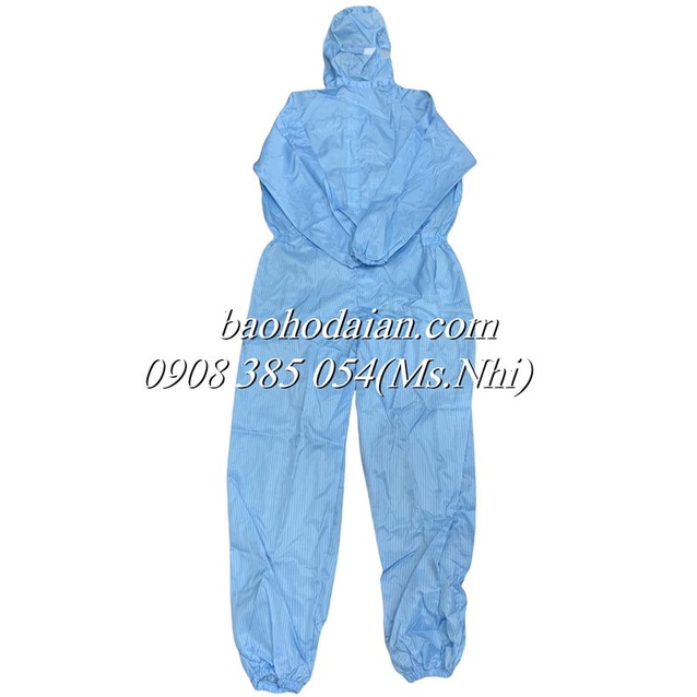 Quần áo phòng sạch vải chống tĩnh điện bộ liền thân- Hình thật