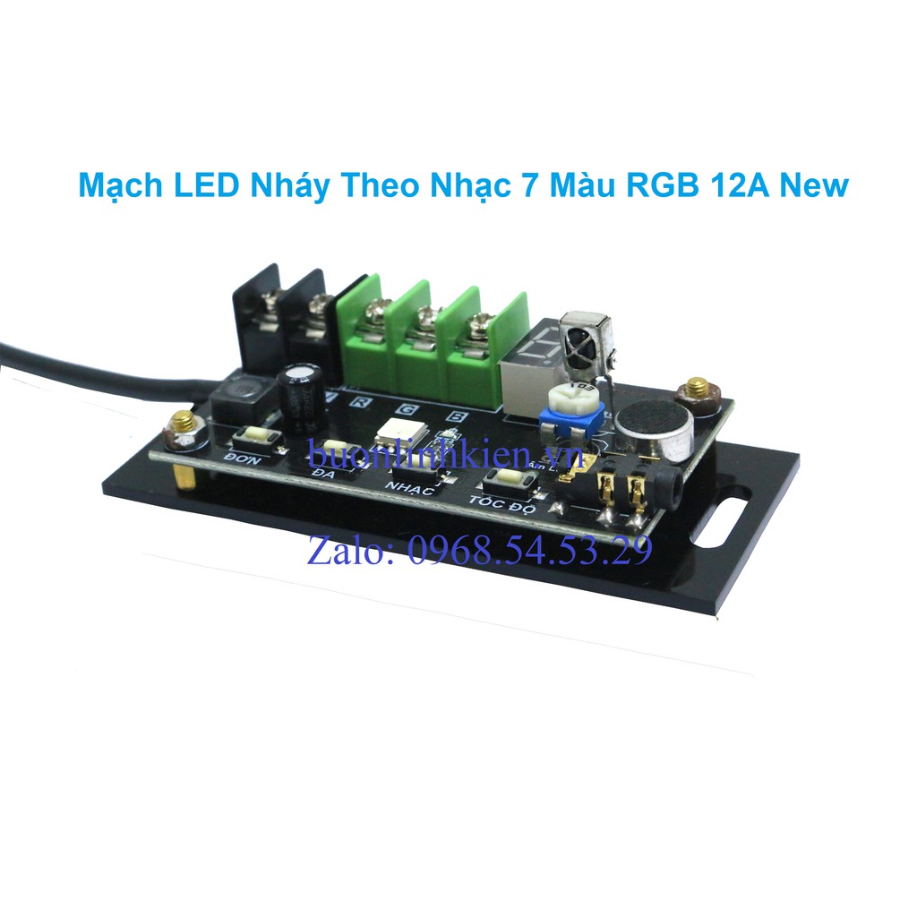 Mạch điều khiển led 7 màu nháy theo nhạc 12A New oneled kèm tay điều khiển