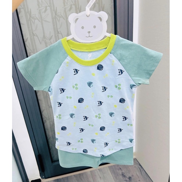 Bộ cộc tay Raglan Lullaby chất cotton mềm cao cấp cho bé trai bé gái