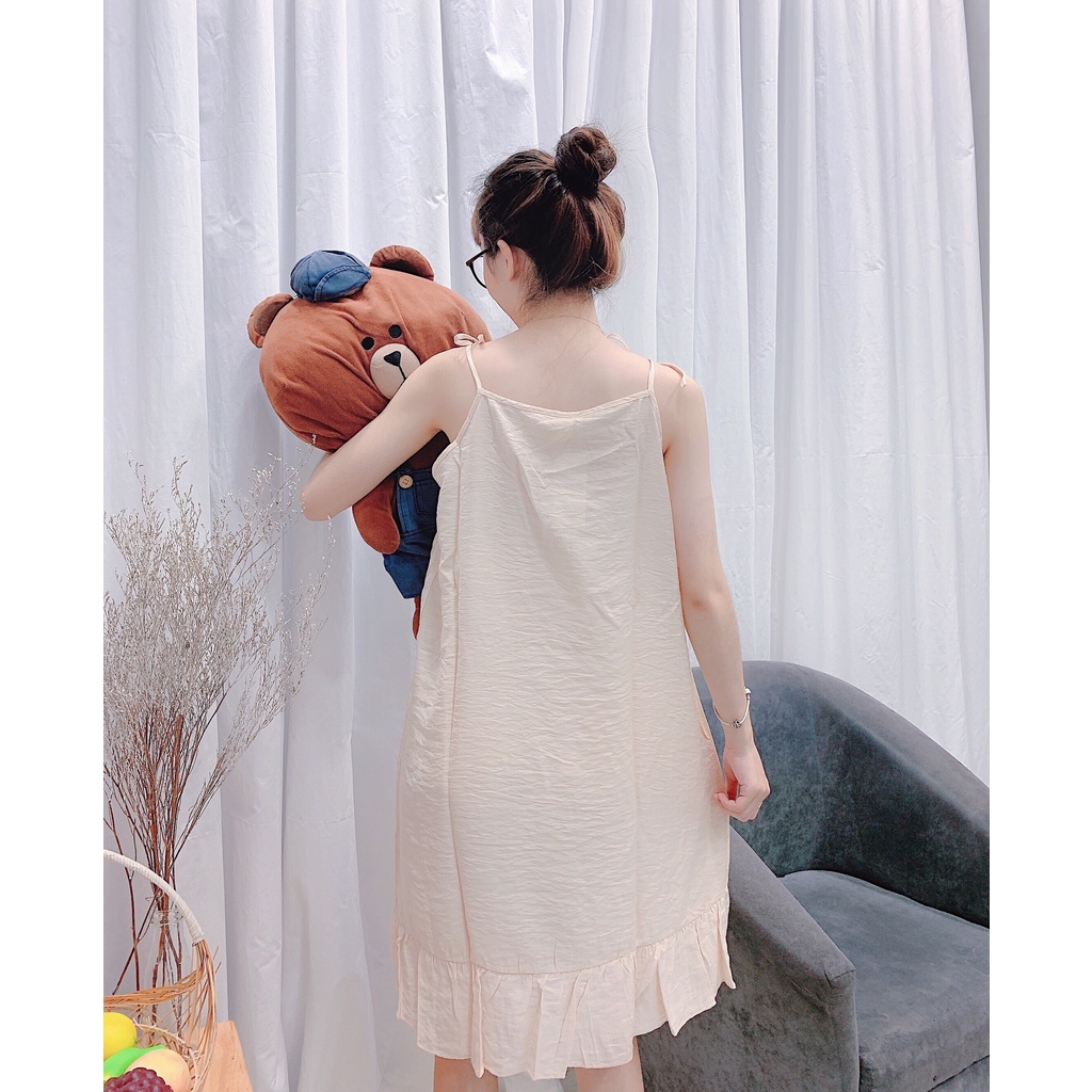 Váy ngủ 2 dây sợi tơ tằm mềm nhẹ mát đầm ngủ mặc ở nhà dễ thương [VN07] | BigBuy360 - bigbuy360.vn