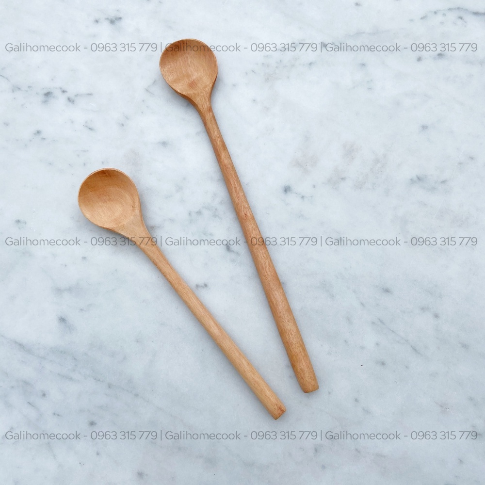 Thìa cà phê (cafe), lấy mật ong bằng gỗ nhãn xuất khẩu | Longan wood Spoon Galihomecook TGN-1