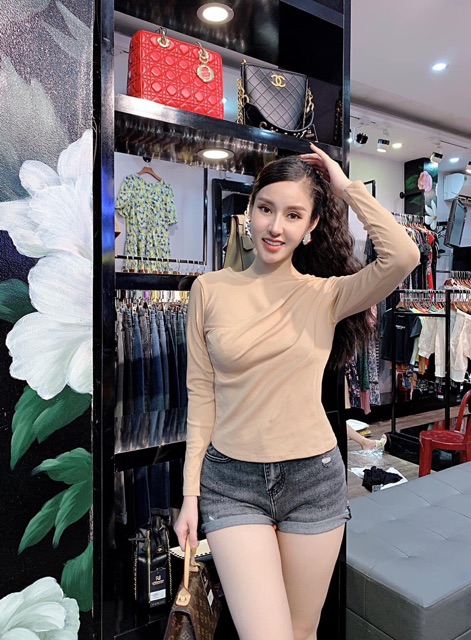 Áo thun dài tay rúm ngực 6 màu cho nữ (kèm ảnh thật)