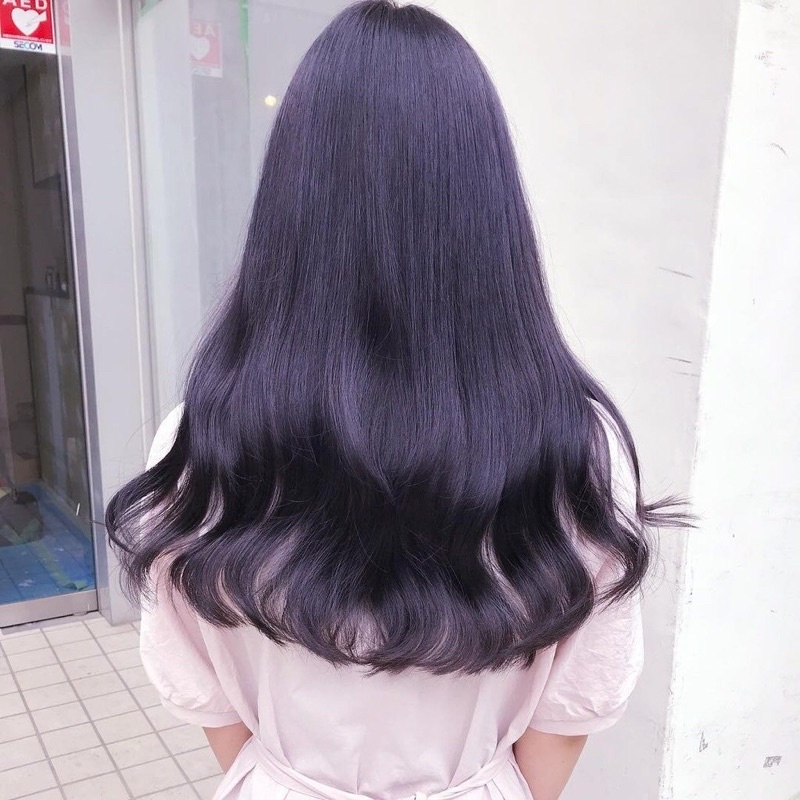 Kem Thuốc Nhuộm Tóc Màu Đen Tím Lên Màu Từ Nền Base Đen Tự Nhiên Dark Violet Hair Dye Cream