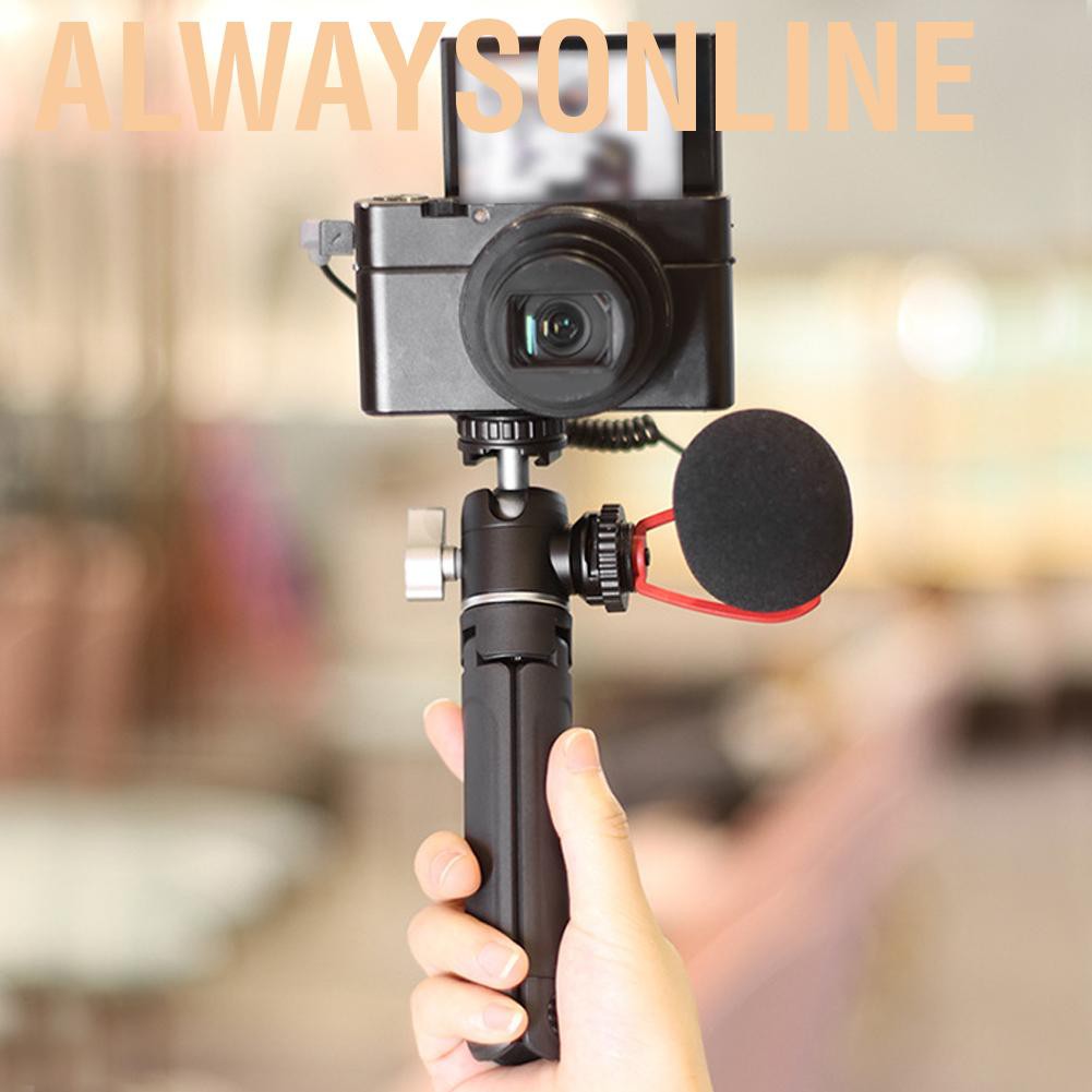 Alwaysonline Ulanzi U-Vlog Extend Tripod with Double Cold Shoe Ballhead Mount fr Phone Camera