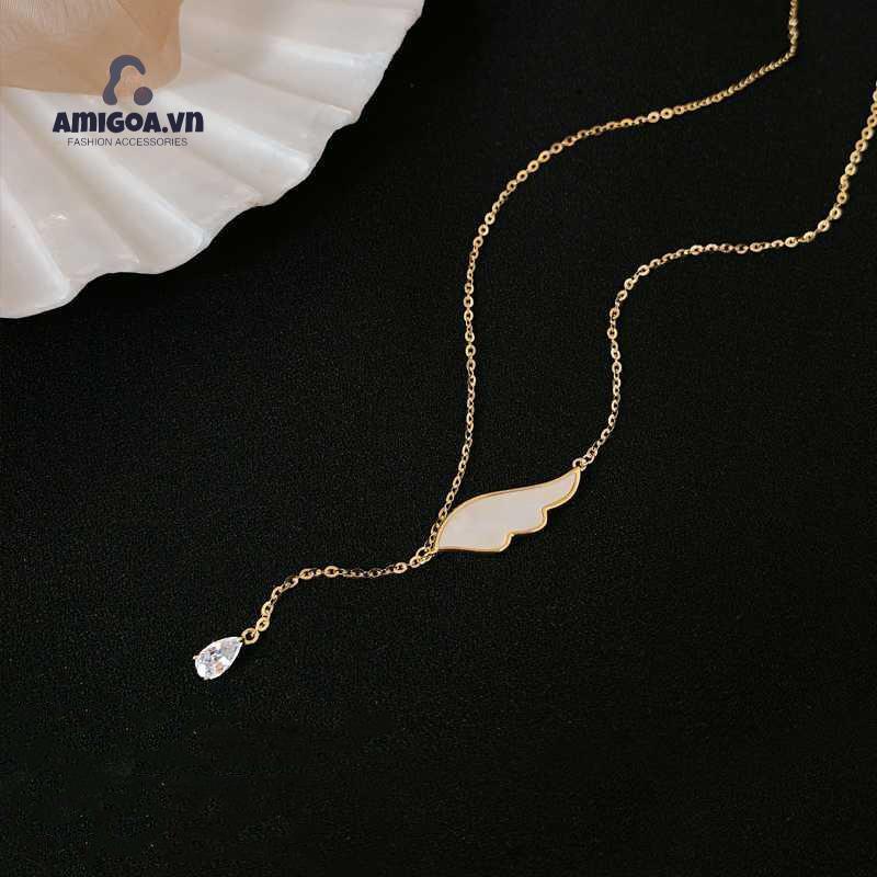 ✨✨Vòng cổ Hợp Kim Mặt Đôi Cánh Đính Đá