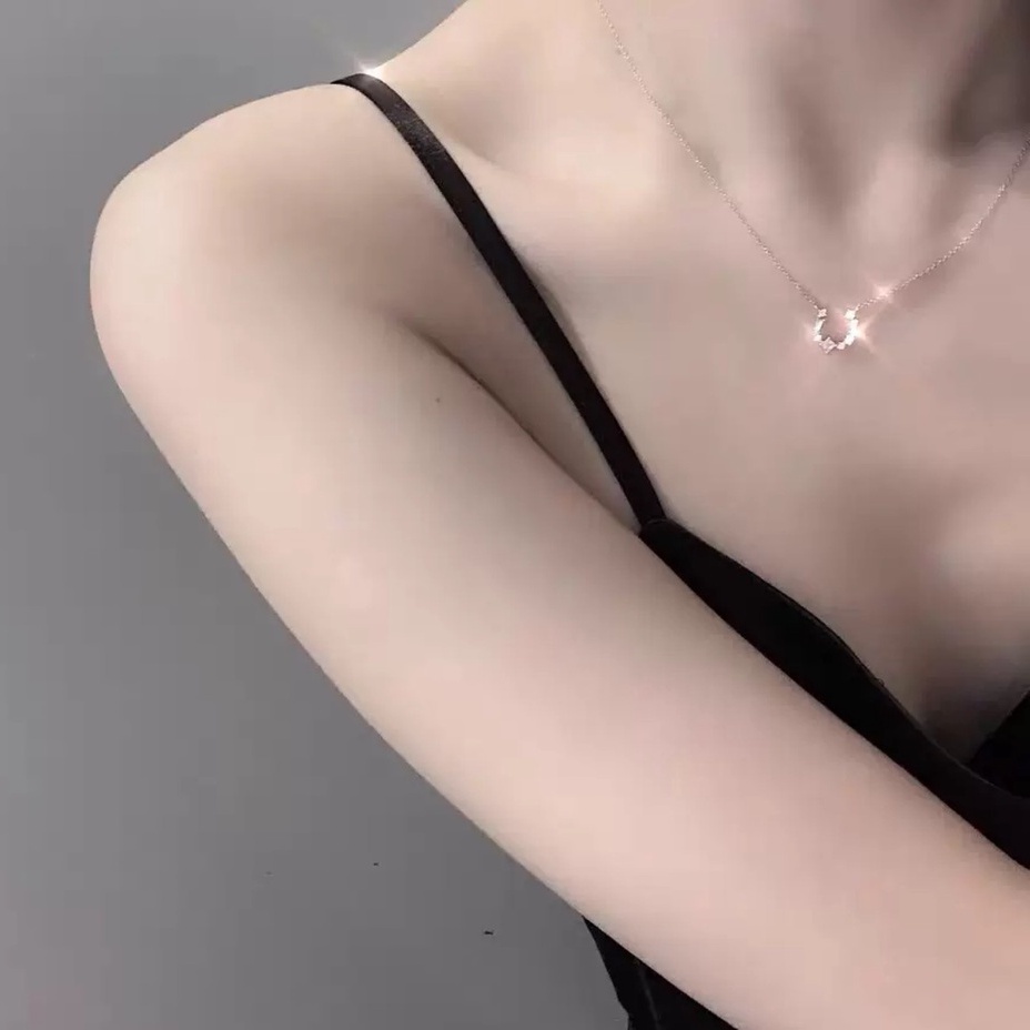 Dây chuyền bạc ý 925 mặt trăng kim cương nhân tạo nữ