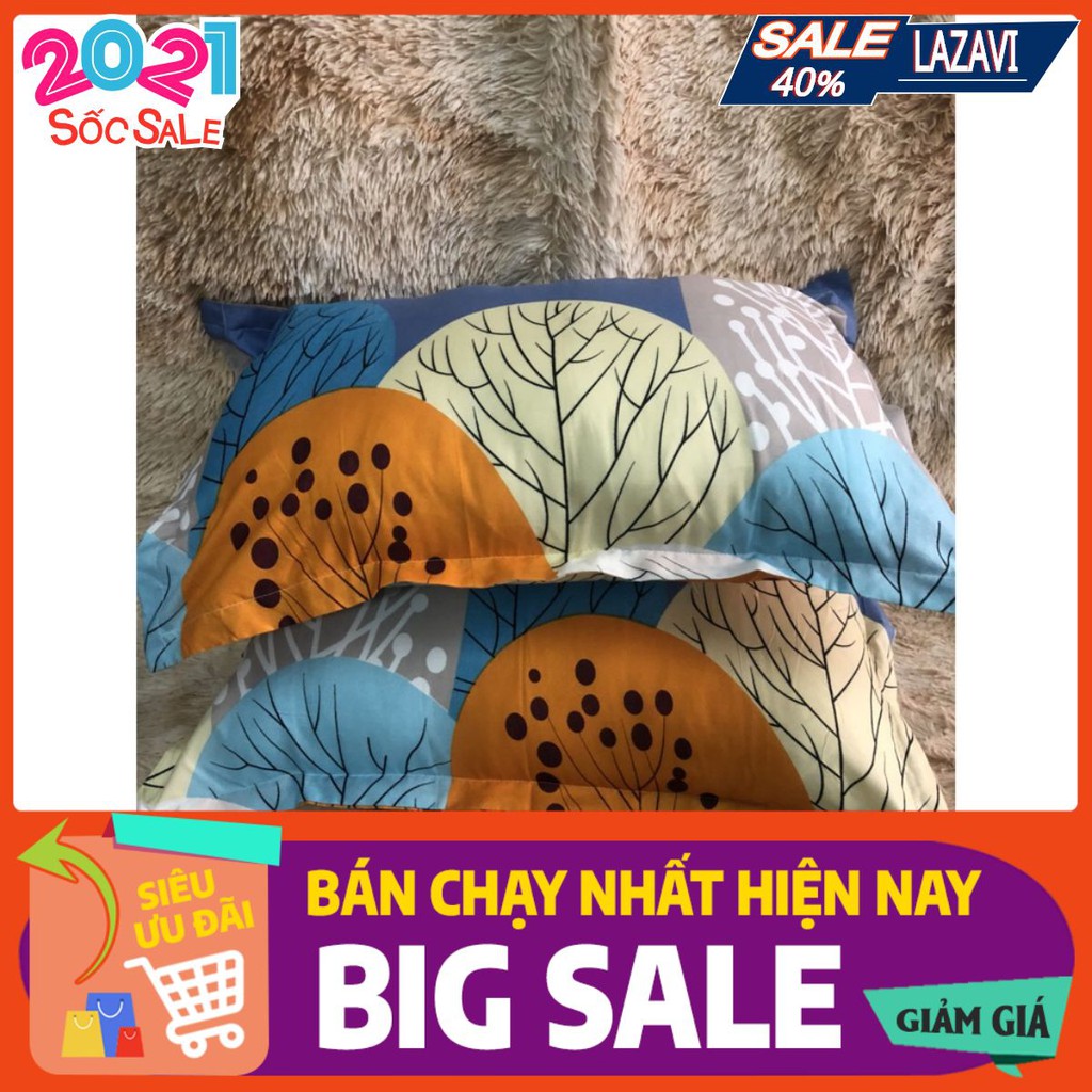 [Vỏ gối nằm-áo gối nằm]Combo 2 vỏ gối nằm cotton poly có họa tiết Mã VGN202