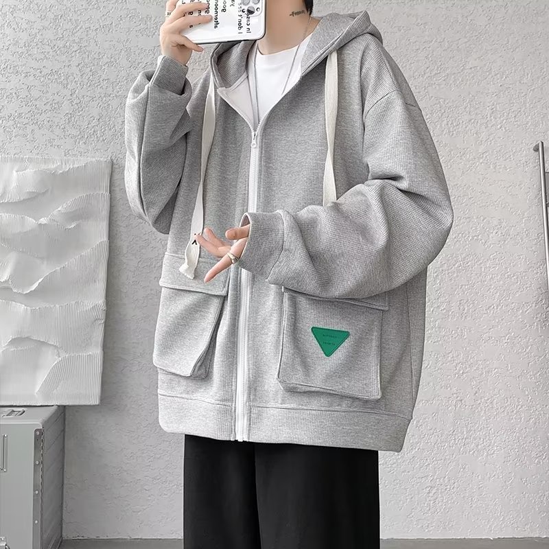 【Bốn màu】Áo Khoác Hoodie Nam Có Khoá Kéo Thời Trang Simple áo Hoodie Form RộNg Vintage Áo Hoodie Nam