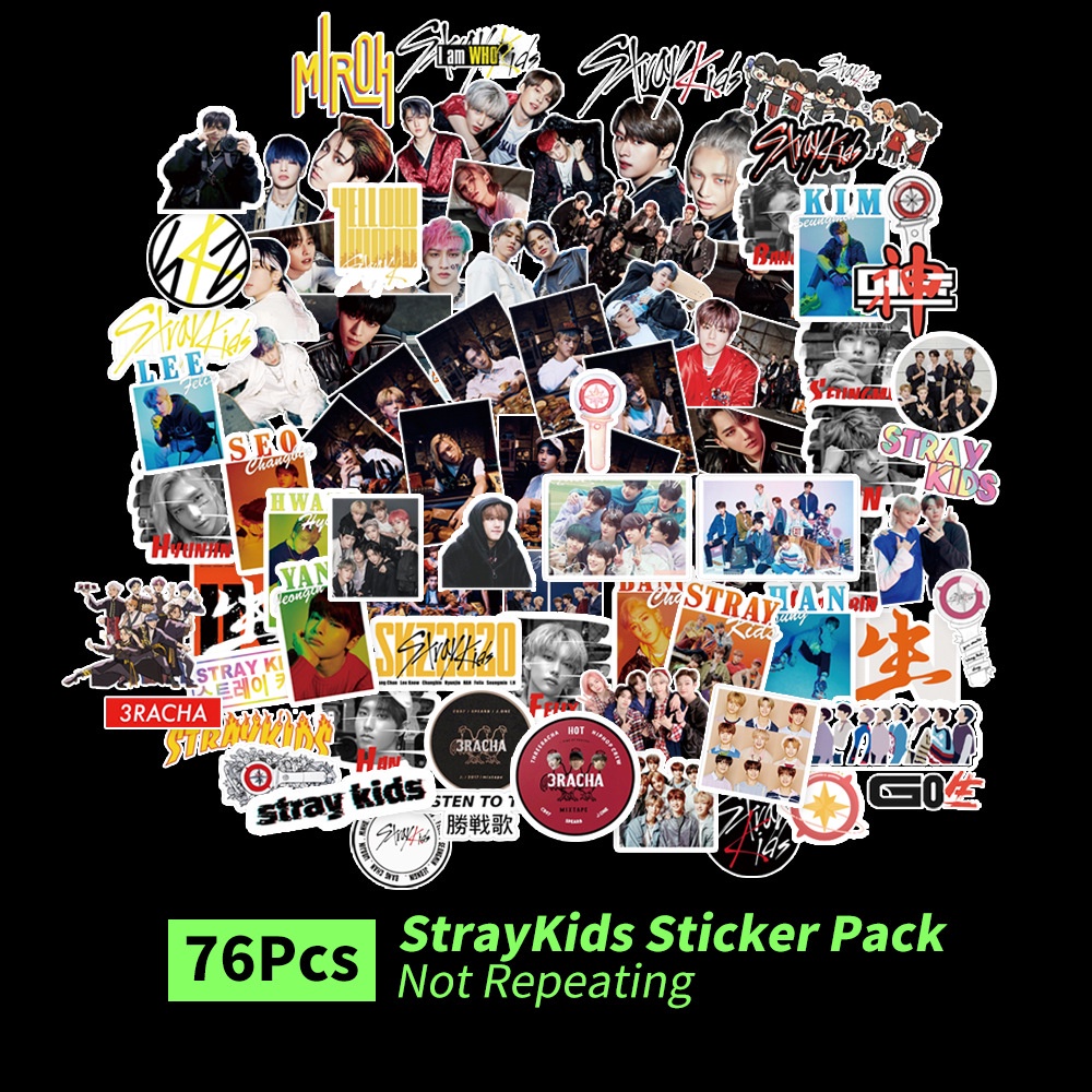 Sticker Hình Thần Tượng Nhóm Nhạc Stray Kids Không Thấm Nước