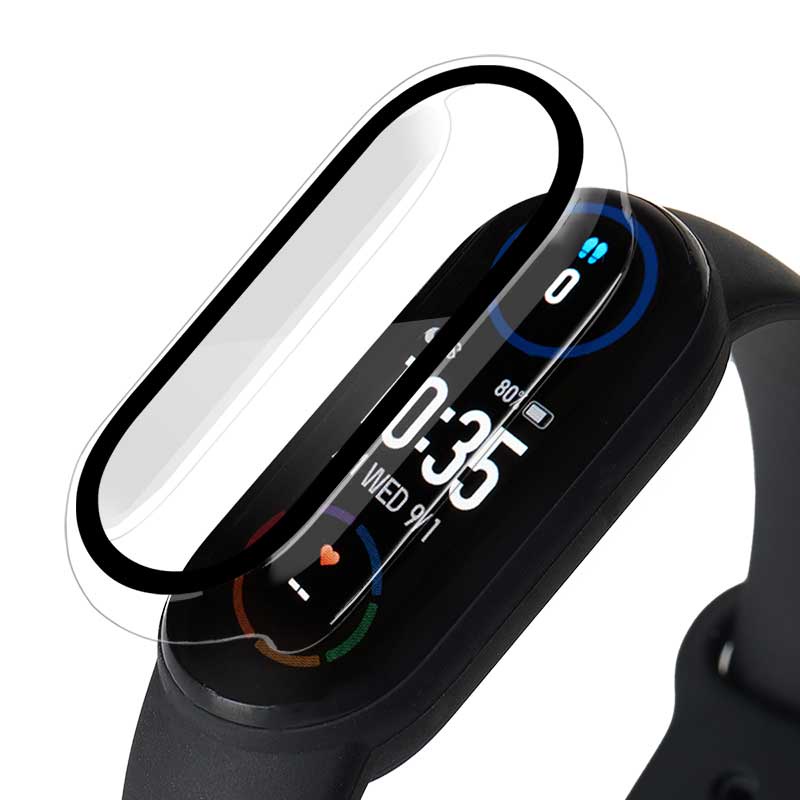 1 Kính Cường Lực 2 Trong 1 Bảo Vệ Mặt Đồng Hồ Mi Band 7 / 7NFC Ốp
