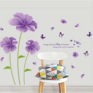 Decal dán tường hoa tigon có keo sẵn
