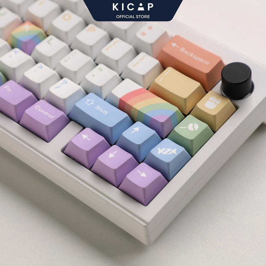 Bộ keycap MG Rainbow 160 nút in dyesub màu cầu vồng chất lượng cao dày 1.5mm - Kicap