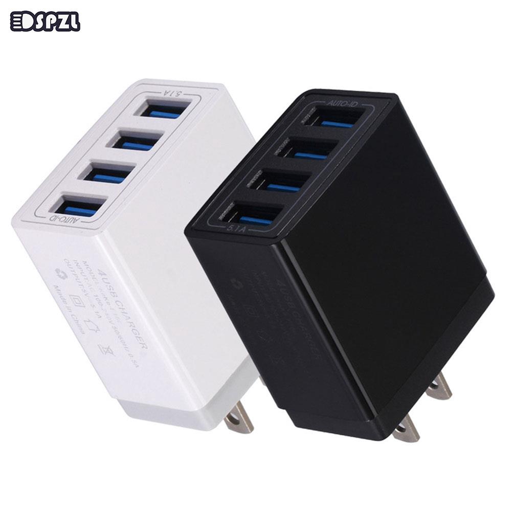 Power Adapter Wall Charger Charger 4 USB Total Output 5.1A Smart Mobile Overcurrent Protection Durable