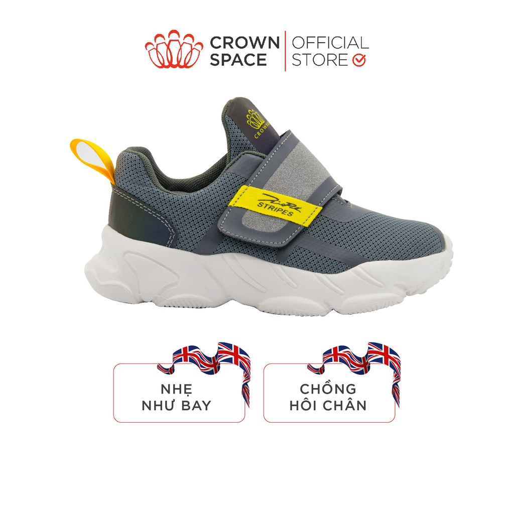 Giày Thể Thao Sneaker Bé Trai Đi Học Đi Chơi Crown Space Cao Cấp CRUK8027 Nhẹ Êm, Chống Hôi Chân Size 32 đến 37