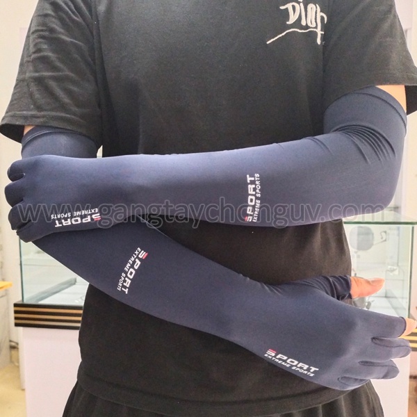 Găng tay chống nắng dài Full tay hở ngón cho nam, vải lụa băng mát chống nắng, chống tia UV/chống trượt, co giãn GSUN HN
