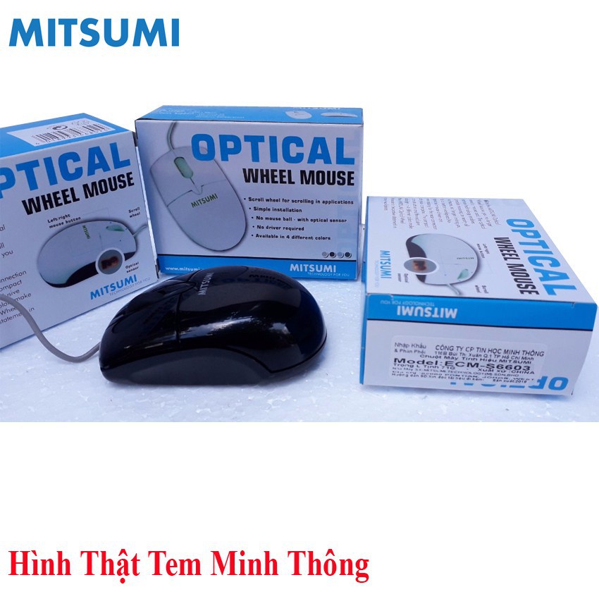 Chuột dây Mitsumi ECM-S6603 Xịn  đen, Chính Hãng