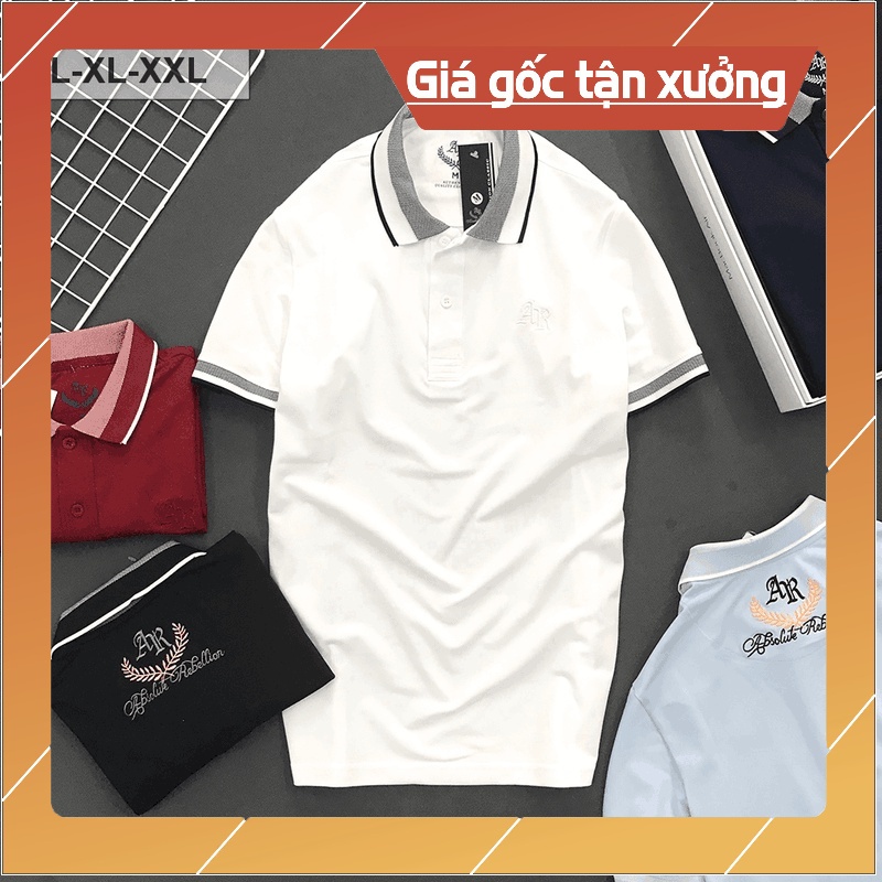 Áo thun nam cổ bẻ thêu sau lưng - MaoMao
