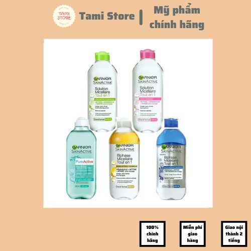 Nước tẩy trang Garnier Skin Active 400ml dành cho da dầu, da khô, da nhạy cảm, da mụn bản Pháp - Tami Store