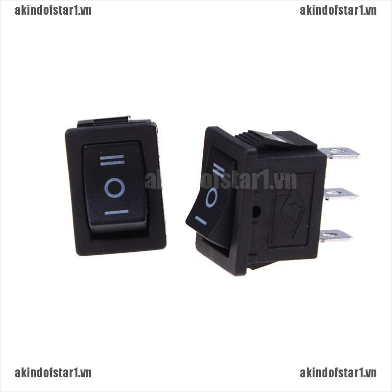 5 Công tắc rocker 3 chấu màu đen mini Bật/Tắt/Bật AC 6A/250V 10A/125V