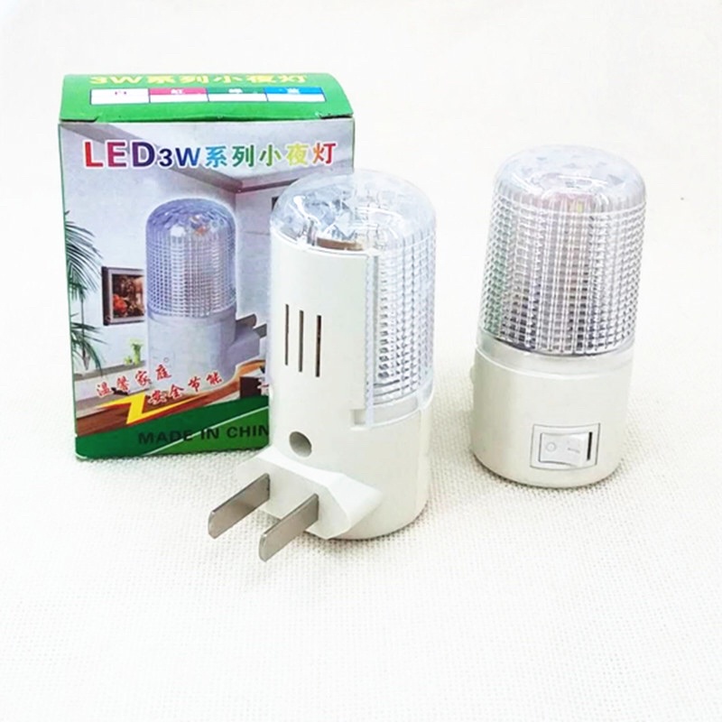 Đèn ngủ mini hình trụ 3W tiết kiệm điện có công tắc tiện lợi