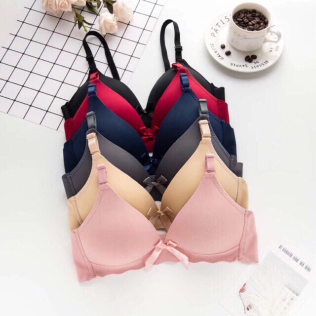 Áo Lót Su Trơn Đính Nơ Không Gọng Siêu Nhẹ 6690