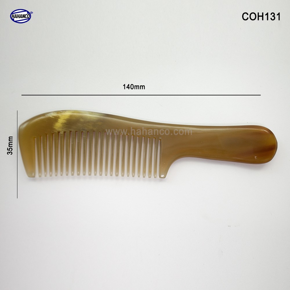 Lược sừng xuất Nhật (Size: S - 14cm) Nhỏ gọn bỏ túi xách - COH131 - Horn Comb of HAHANCO - Chăm sóc tóc
