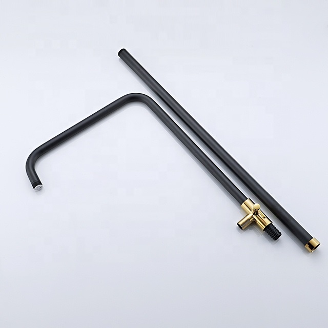 Bộ  sen cây tắm đứng nóng lạnh bằng đồng sơn tĩnh điện màu Đen Vàng cao cấp