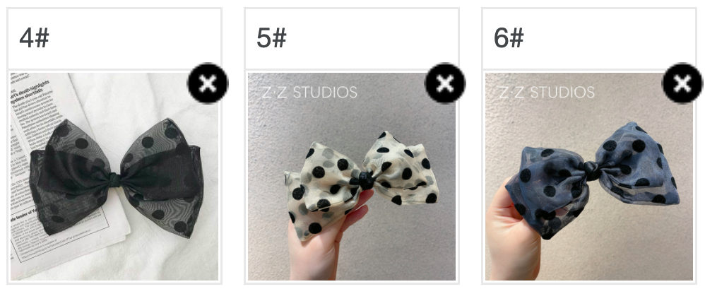 Kẹp Tóc Nơ Lớn Họa Tiết Chấm Bi Phong Cách Hàn Quốc