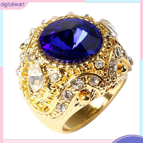 Nhẫn mạ vàng đính đá hình vương miện sang trọng thời trang dành cho nam