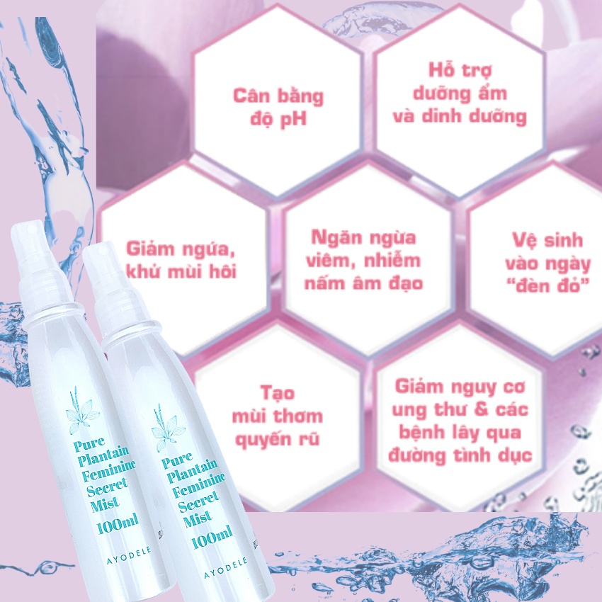 Dung Dịch Vệ Sinh Phụ Nữ Ayodele Hàn Quốc Dạng Xịt Không Cần Rửa Lại Với Nước, Có Kiểm Nghiệm Pasteur- 100ml