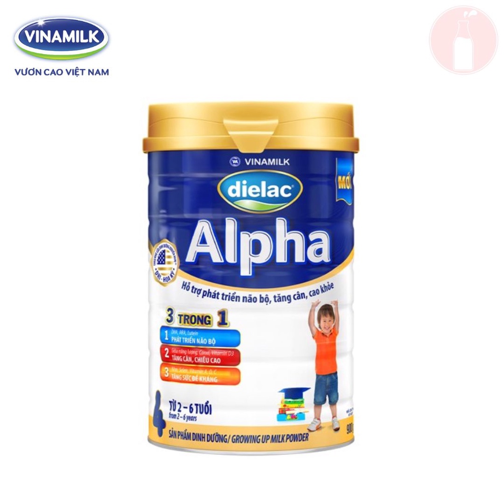 Sữa bột Vinamilk Dielac Alpha số 1/2/3/4 lon 900g