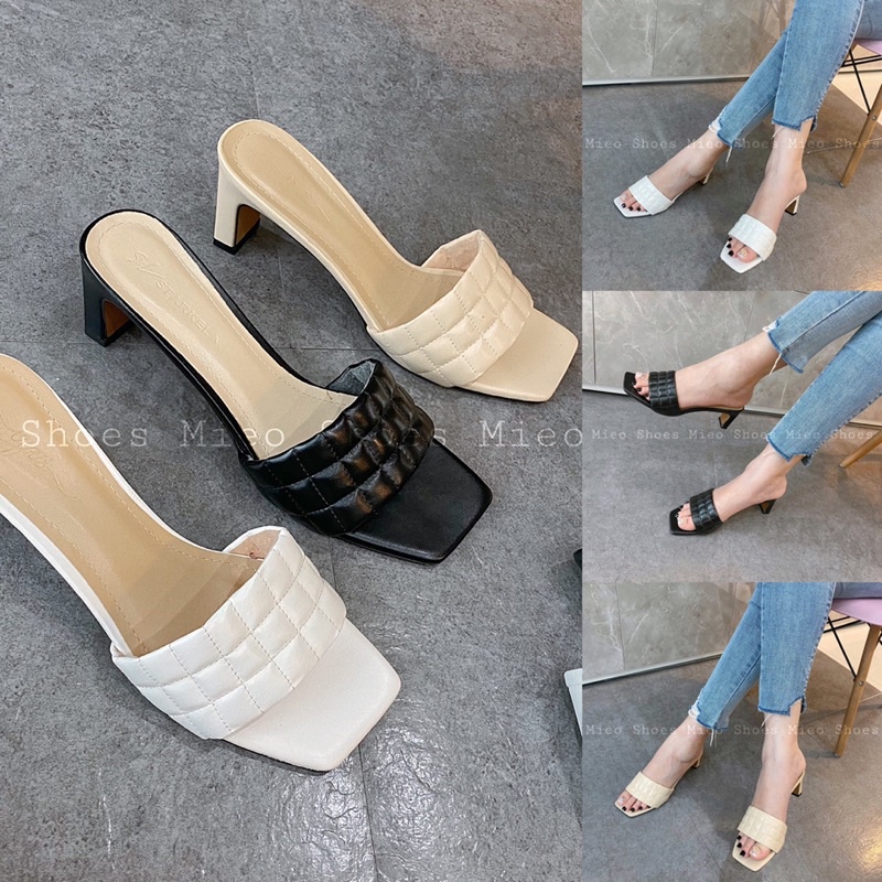 DÉP GUỐC QUAI NGANG TRẦN CHỈ 5P ( MIEO SHOES D731 D736 D738 )