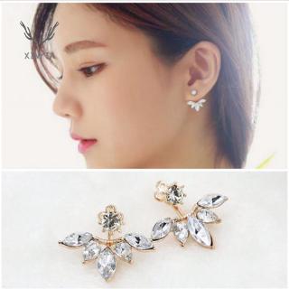 [Giao Hàng Tại Chỗ] Bông Tai Hình Lá Kim Cương Phiên Bản Hàn Quốc-XY1