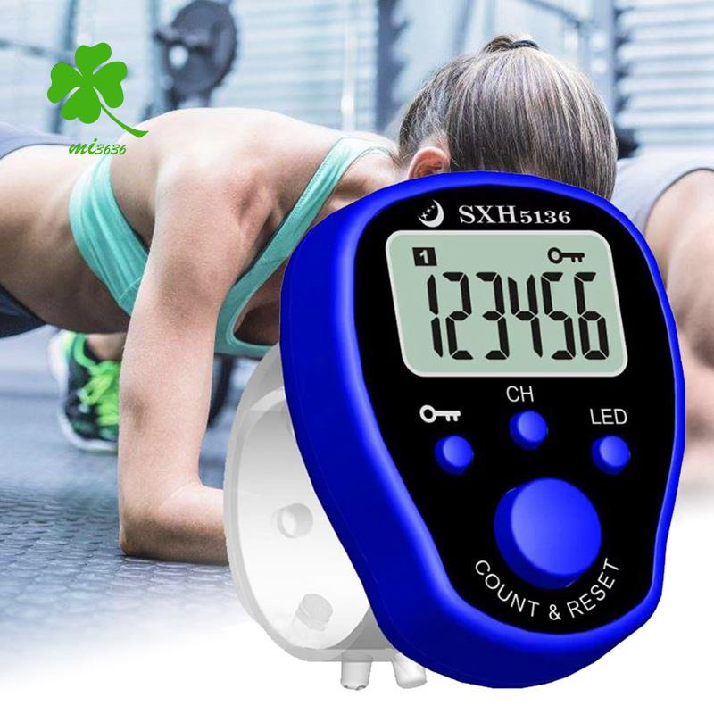 Mới Đồng hồ bấm giờ điện tử đếm số năm ngón tay màu vàng đa năng