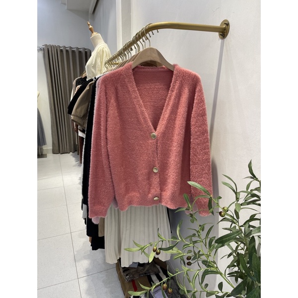 Cardigan len lông cúc đồng