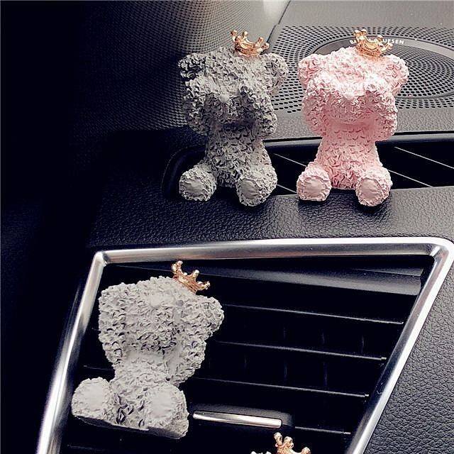 Car Air Conditioning Air Outlet Perfume Clip Bear Long-Lasting Light Perfume Cute Car Decoration Fragrant Stone Car Aromatherapy Car Interior Auto department store supplies