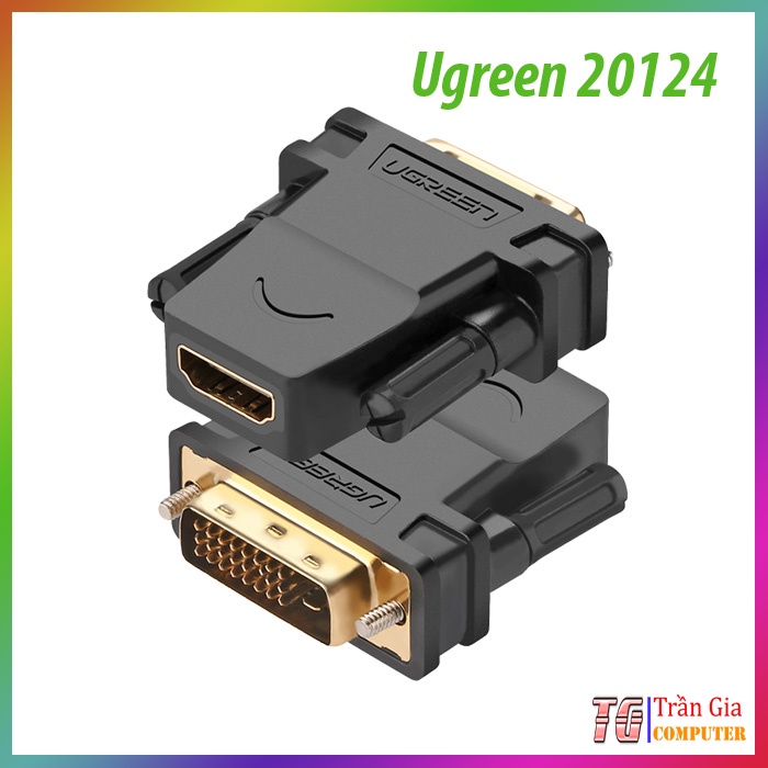 Đầu chuyển đổi DVI 24+1 sang HDMI Ugreen 20124 (hỗ trợ chuyển đổi tín hiệu 2 chiều)