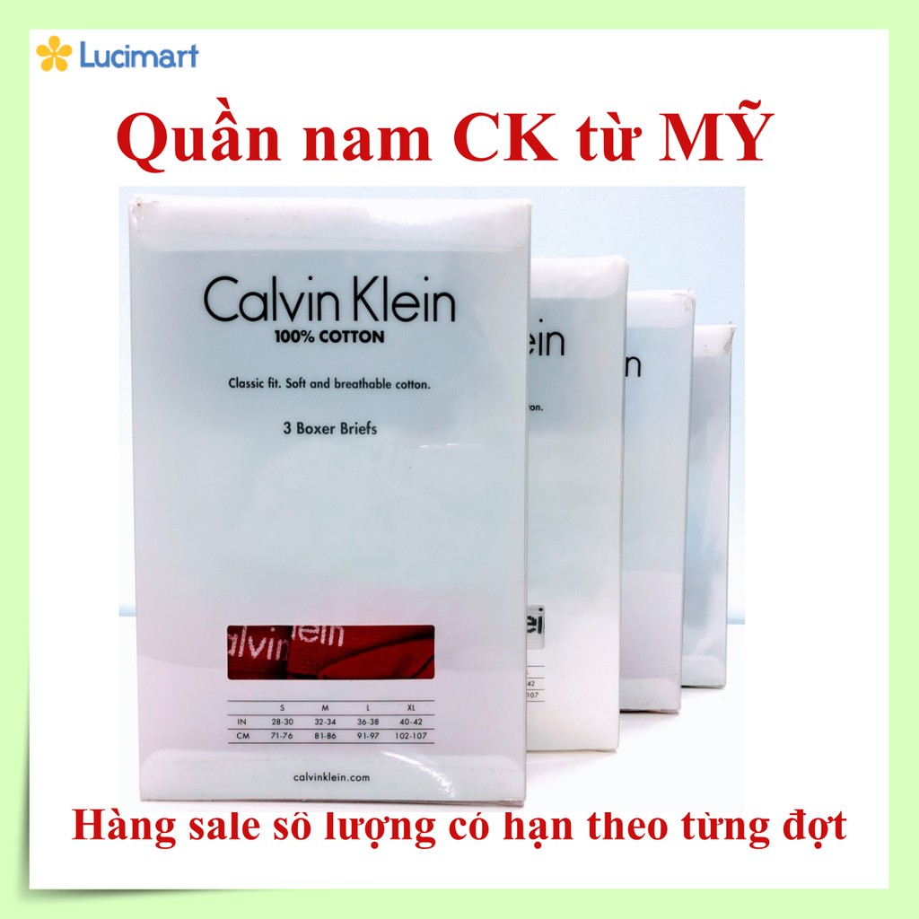 Quần lót nam CK từ USA mẫu boxer Set 3 hoặc 4 cái [Hàng Mỹ-Giá Sale]