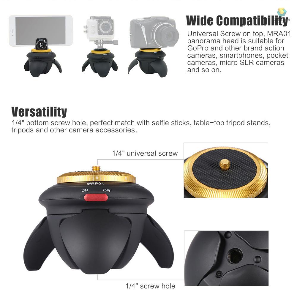 Máy Quay Panorama Điện Mini Xoay 360 Độ Chuyên Dụng° Gậy Tự Sướng Thời Gian Xoay Được Cho Điện Thoại Thông Minh / Máy Ảnh / Micro SLR