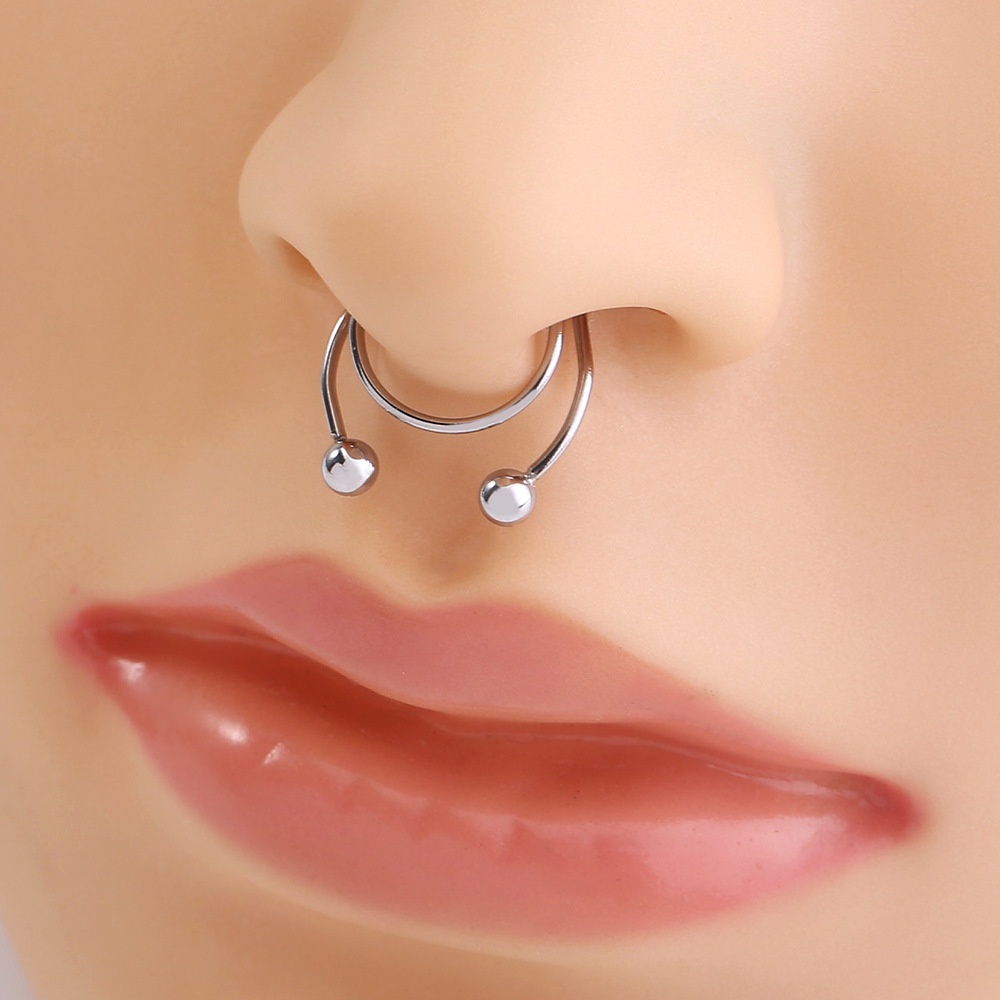 Khuyên Mũi Kẹp Khuyên Mũi Septum Dáng Chữ U Thép Titan Không Gỉ