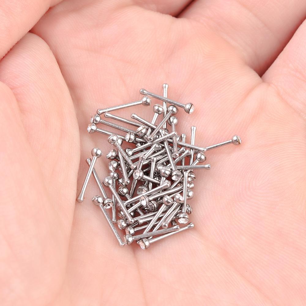 ORIENTLII Bộ 60 Khuyên Mũi Bằng Thép Không Gỉ Đính Đá Thời Trang