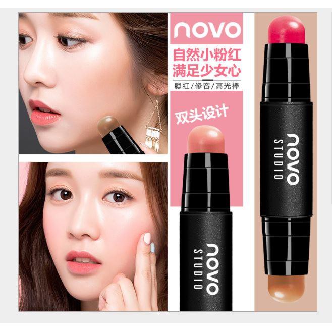 Má hồng dạng thỏi 2 đầu NOVO Texture Silky