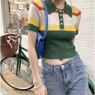 Áo len mongtoghi kẻ cổ đức