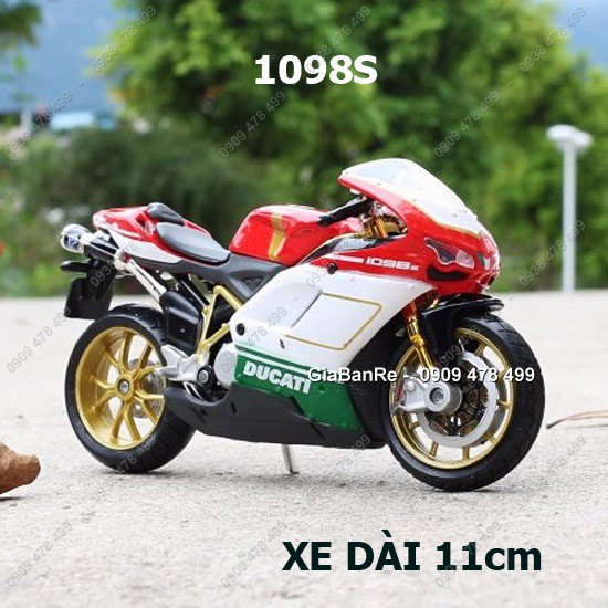 XE MÔ HÌNH 1:18 MOTO DUCATI 1098S TEM ITALY - MAISTO - 8793