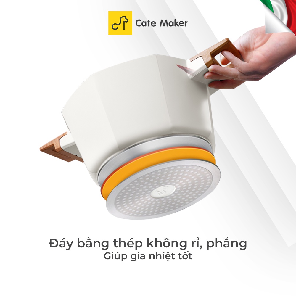 Nồi chống dính bát giác Cate-Maker INFINITE SERIES GYL-BJ24TB, size 24cm, thiết kế thông minh, dùng cho bếp từ