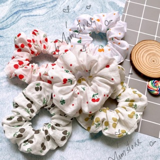 [Tím.Little]{Ảnh thật}SCRUNCHIES CHERRY - CỘT TÓC VẢI THỜI TRANG NỮ