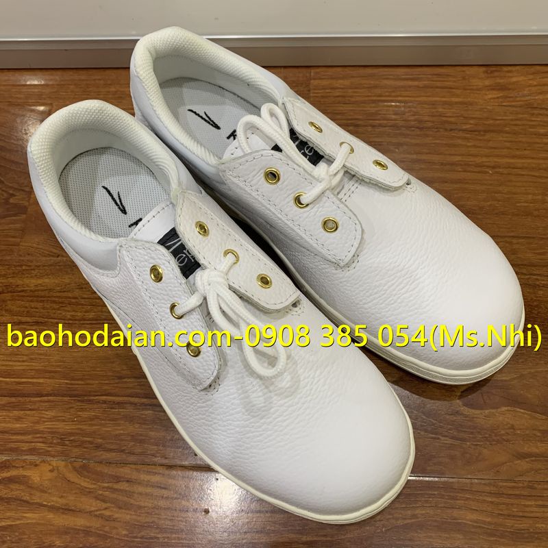 Giày bảo hộ phòng sạch Kcep chất liệu da bò KT209 màu trắng